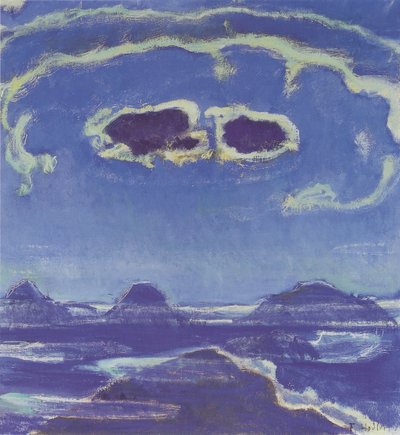 Eiger, Mönch und Jungfrau im Mondschein von Ferdinand Hodler